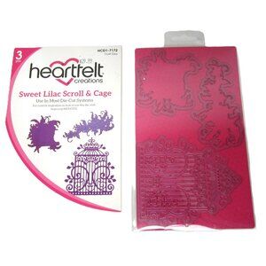Heartfelt Creations $30 Sweet Lilac Scroll & Cage Craft Dies Floral Birdcage
